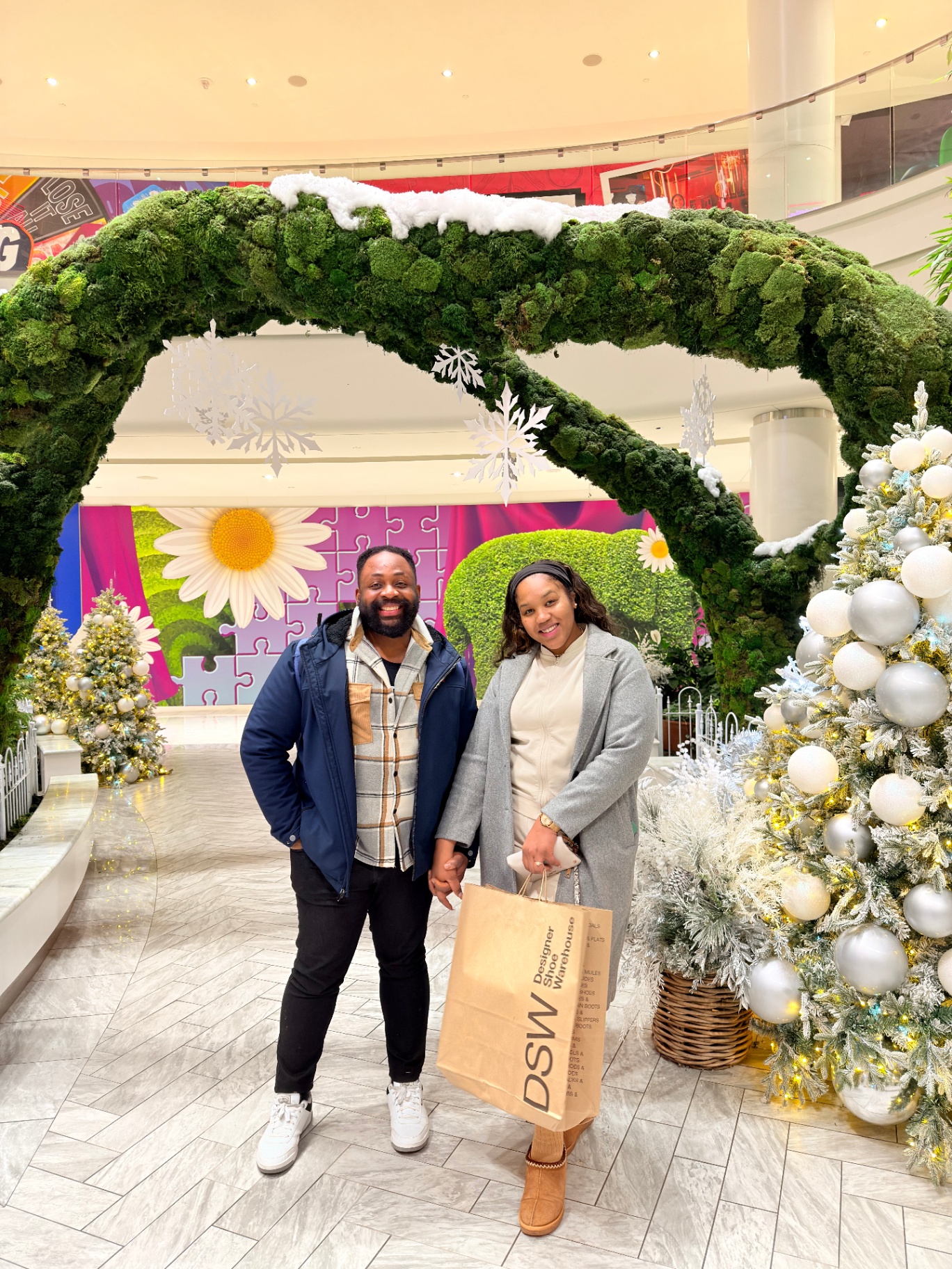 Tracey and Kevin at the holiday display