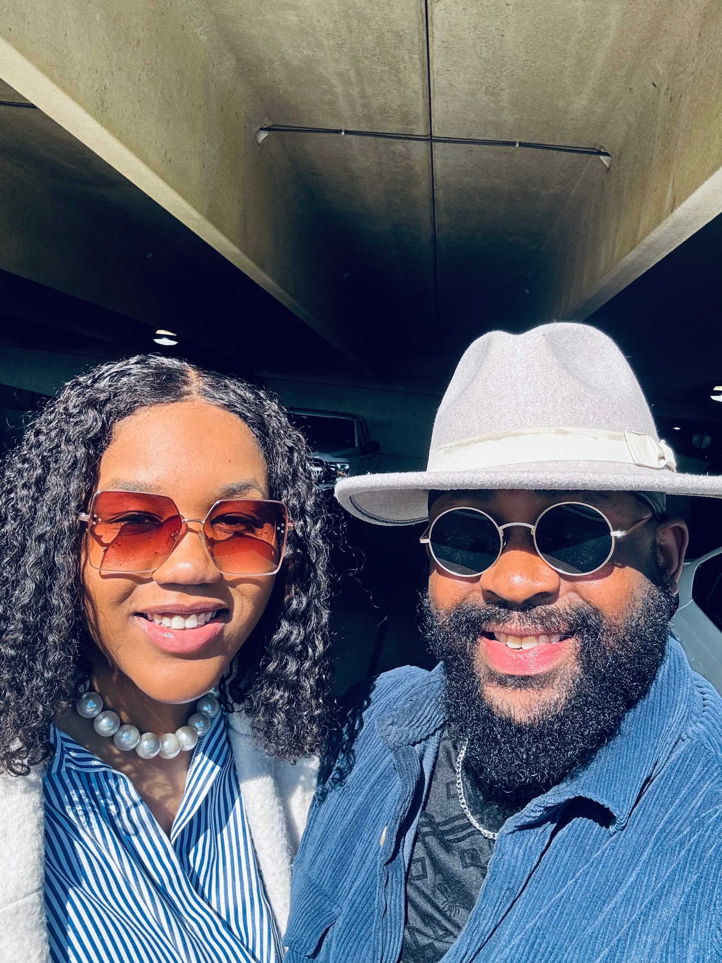 Tracey and Kevin in sunglasses